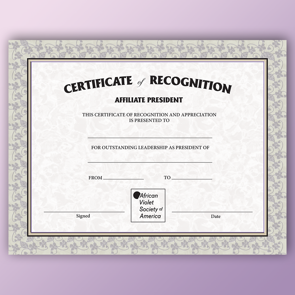 Past Presidents Certificate